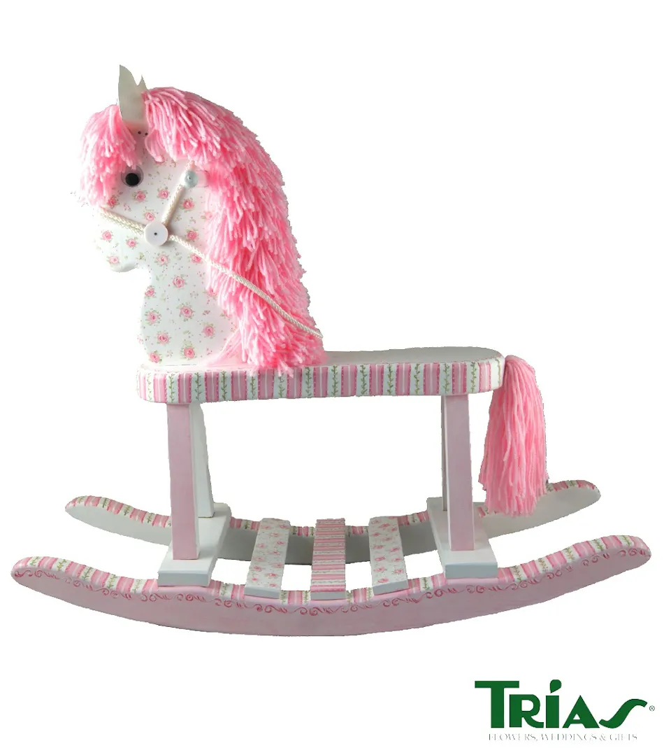 Hand Painted Pink Rocking Horse Miami Florist