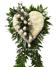Funeral Heart - White Roses