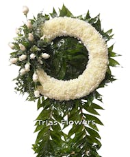 Funeral Wreath - White Roses