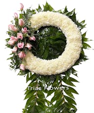 Funeral Wreath - Pink Roses