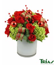 Red Roses & Green Hydrangeas