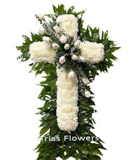 Funeral Cross - White Roses